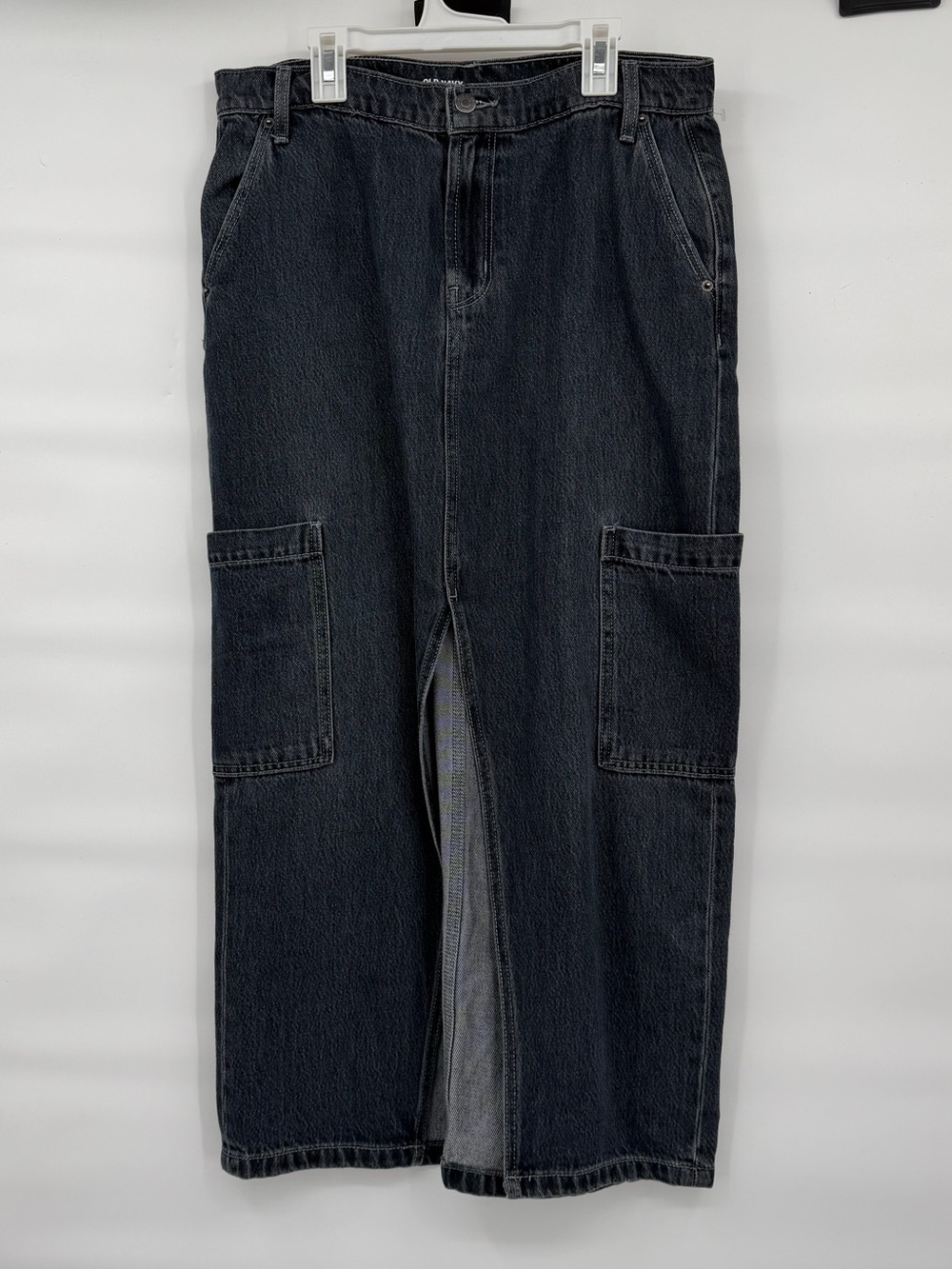 Old navy Anika column slit cargo denim skirt